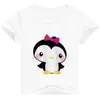 T-shirts Nouveau dessin animé mignon imprimé pingouin fils fille t-shirt bébé universel vêtements d'été garçon fille enfants tee bal040l240509