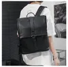 Backpack Fashion Men de alta qualidade PU Leather Street Trend Bag de lazer Lapto de Youth Black Youth Laptop