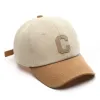 Baumwoll Baseballkappe für Frauen und Männer lässig Snapback Hat Modebrief C Patch Hut Sommer Sonnenvisoren Unisex