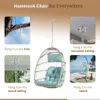 Indooroutdoor opvouwbare rattan swing hangmat stoel hangende eierstoel zonder beugel met kussenheadrest tuin meubels voet 240508