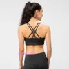 Designer LuL Yoga Outfit Sport Bras Women High Support New Nude Yoga Bra Cross Backless Bodybuilding Shockproof Outdoor Running Vest 22732