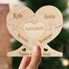 Free Engraving Personalized Wooden Heart Puzzle Custom Romantic Art Puzzle Decoration Valentines Day Birthday Gift Desk Decor 240426