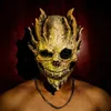Party Masks Halloween Horror Skull Mask Full Head Warrior Death Demon Rôle jeu Casque Clear Q240508
