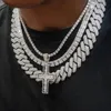 12 mm 15 mm 19 mm Iced Out Bling Cubaanse ketting ketting 5a kubieke zirconia cz hiphop sieraden voor mannen jongen 0927 242T