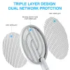 Zappers Aisitin 2 in 1 Bug Zapper Racket, 3000 V Electric Fly Swatter Racket mit 1200 -mAh -Akku 3 Schichten Mückenkillerlampe Innenräume