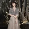 Robes de fête femme exquise en maille de demoiselle d'honneur robe de bal de promotion qipao fée des paillettes de rêve maxi vestidos de festa banquet chinois cheongsam