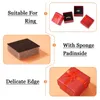 Boîte à anneau en carton de bijoux carré Case de stockage en papier couvercle de couvercle pour les fournitures d'emballage cadeau bricolage 4.2-5x4.2-5x2.6-3.2 cm 12pcs / set