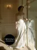 Designer satin Wedding dress luxury outdoor lawn wedding dress mermaid elegant simple style