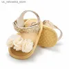 Slipper Jlong zomer pasgeboren babyschoenen meisjes kanten sandalen mode kleuterschool zachte zool niet-slip krib 0-18 maanden Q240409