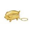 Jinzhucreative Golden Pig Nieuwjaars goederen metaal Ierenbare sleutelhanger Lichtere open vlam sigarettenaansteker sigaretten set groothandel