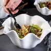 Naczynia Talerze 1PC 5 9 cali ceramiczny rybak w kształcie potrawy przypraw przypominający płyt stołowy sos przyprawowy mini bowl biała 239J