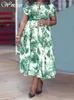 Feestjurken wmstar plus size dames elegante vintage zomerse zomervakantie print maxi jurk groothandel druppel met riem
