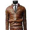 Giacche da uomo 2024 Giacca in pelle motociclistica Slimina Slimina Faux Earma Esterno Abbigliamento per Maschio Garment Man