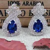 Zeronge Jewelry Royal Blue Crystyal Dangle Ohrring Lady Gold Greenclearyellowredfushia Buntes Festzug Kristall Kronier9556360