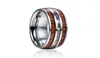 Bröllopsringar 6mm Hawaiian Koa Wood and Abalone Shell Tungsten Carbide for Women Menwedding Lois226411587