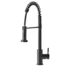 Bathroom Sink Faucets Elmont Single-Handle Spring Neck Pull Down Sprayer Kitchen Faucet Matte Black