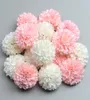 50pcs 5cm Pompom artificiel Pink White Silk Flowers Hergeaa Home Wedding Decoration DIY Scrapbooking Fake Flower Waths9486071