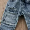 Джинсы Новые детские девочки для девочек летние повседневные брюки Длинные джинсы разорванные патч мода 1 шт.