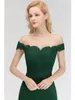 Casual jurken Dark Green Vintage Floral Lace Maxi Mermaid Jurk voor vrouwen Elegant Off Shoulder Female Evening Prom Party Bridal Jurk