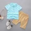 Set di abbigliamento set di abbigliamento estivo per bambini camicia alla moda di Childrens da 0 a 5 anni Fishhook Football Bass Setl240509