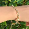 Wedding Bracelets Fashion Marquise Olive Leaf Zircon Bracelet White Gold Color Elegant Bridal Wedding Jewelry