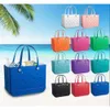 2024 Bogg Silicone Beach Large Tote Luxe Eva Plastic zakken Roze Blue Candy Women Cosmetic Bag PVC Basket Travel opbergzakken Buiten Handtas Tas