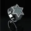 Super Star Ring Green CZ Bling Ring Micro Pave Cumbic Zirconia Simulate Diamonds HIP HOP SINGS SIZE7SIZE111419562