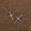 925 Sterling Silver Necklace Necklace Netlaces Design Punk Zircon Cross Fashion Men Women Jewelry Anniversary Valentine Gift 50cm 232f