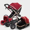 Carrinhos de bebê# carrinho de bebê de luxo 3 em 1 conjunto de carrinhos infantis Conjunto de carrinho portátil Reversível High Paisagem Baby Carriage Trolley Travel Pram 7Gifts T240509