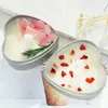 2oz Metal Tins Heart Shaped Empty Tin Box With Lids Candle Jars Gift Storage Container Cans With Clear Window