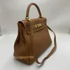 Top Ladies Designer Kiaelliy Bag 32 Frame Q Handheld 32cm Gold Brown Public