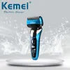 Razors Blades Kemei 8150 Wet Trocken 3-Gang-Ladung ElektrorhLasierer Herren Gesichtsbehandlung 4-Blattsystem Q240508