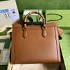 Diana Medium Tote 35cm Designer Bamboo Shoulder Bag Mirror quality Genuine Leather Crossbody Bags Lady Handbag With Box G071