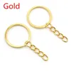 20 PCSLOT Key Key Annal Chain 6 couleurs plaqué 50 mm de long Course de clés de clavier à fractionnement rond en gros 240425