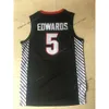 Zszyte NCAA Georgia Bulldogs Anthony 5 Edwards Basketball Jerseys College #5 Czerwony biały szary koszulki Mężczyźni S-2xl