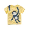 Camisetas 2024 Camiseta de desenho animado de verão Garotas e meninas Animal de mangas curtas Camiseta O-S-S-Sheirt Crianças Crianças Crianças Criando Algodão Topl2405