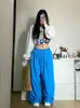 Pantalon féminin Capris Houzhou Y2K Hippie Blue Baggy Papte de survêtement Femmes Kpop Strtwear Oversize Jogging Track Sports Pantal
