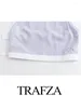 Tanks de femmes Trafza Femmes Elegant Striped Halter Neck Top Top Femme Sexy Sans manches Boutons sans arrière