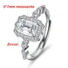 Anelli a grappolo TFGLBU 1CT Emerald Moissanite Ring per donne 5 mm d Color Lab Engagement Diamond Band 925 Sterling Sliver Topta di alta qualità