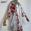 Robe africaine imprimée plage Wear femme 2024 Femme Femme Femme Muslim Holiday Cover Ups Silk Feel Evening