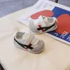 Sneakers Soft Soled Baby Spring and Summer Walking Shoes Mesh Through White Magic Stickers Boys Color Matching Girls H240509