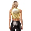 Bras setzt modische Streetwear -Frauen ärmellose Rollkragenpolster Ernte Tanktop Solid Slim Fit Ballet Dance Gymnastic Bühne Performance Kostüm