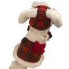 Appareils pour chiens Pet Christmas Plaid Imprimé robe de réservoir