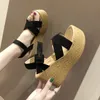 SCARPE DEMI DI FASHION 2023 SANDALI PIATRAFIA NERO CON Abito tallone femmina BEIGE FURP MUFFINS MUFFINS SCARPA LUGO ESPADRILLES 240426