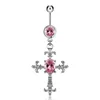 Anneaux de nombril 1PC Boho Pink Zircon Boully Bouton Anneaux Slebout Cœur Butterfly Nombril Piercing Surgical Steel Belly Bary Body Piercing Bijoux D240509