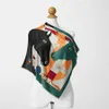 Foulards écharpe en soie femme femme de cheval peinture carrée enveloppe bandana petit hijab foucards cravate bandeau coucheerchief 53 cm q240508