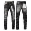 Designer jeans lila jean herrar stiger elastiska kläder smala fit casual jeans mode mens jeans cool stil lyxdesigner mens byxor rippade jeans unisex kvinnor jean 36