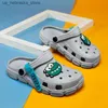 Sıkıcı çocuk slayt kız ve kızlar tıkanıklık yazlık ayakkabılar eva boyutu 36-35 sandalet karikatür dinozor ücretsiz gönderim q240409