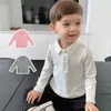 T-shirts Boys polo shirt long sleeved top childrens solid color T-shirt cotton baby top childrens spring and autumn coatL2405