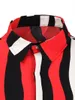 Men's Dress Shirts Suit Shirt Casual Office Street Outdoor Red Black Irregular Stripes Fashion Matching 2024 Selling Tops Plus
